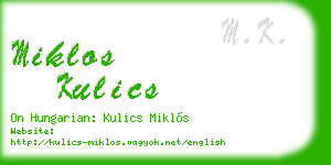 miklos kulics business card